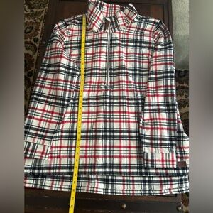 LL Bean Quarter Zip Plaid